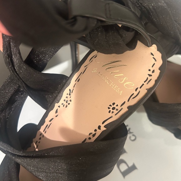 Marchesa Black Strappy Heels - Picture 3 of 4